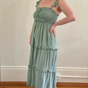 Sage midi dress